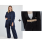 Set elegant din trei piese, compus din un cardigan lung, un top și pantaloni 💞