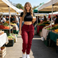 ✨ 👖 Pantaloni cargo pentru femei, uni, cu croială conică