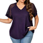 ✨ 🎀 Bluză elegantă pentru femei cu dantelă aplicată și decolteu în V