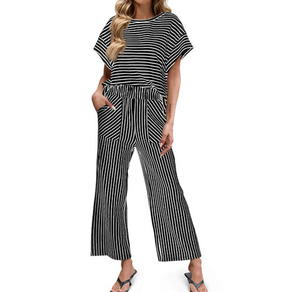 ✨ Set de Relaxare pentru Femei, 2 Piese, cu Dungi