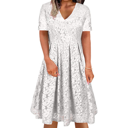 👗 Rochia elegantă pentru femei cu decolteu în V și dantelă