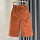 Women's High-Waist Button-Detail Bermuda Pants