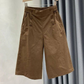 Women's High-Waist Button-Detail Bermuda Pants