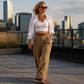 Women's Elegant High-Waisted Wide-Leg Suit Pants