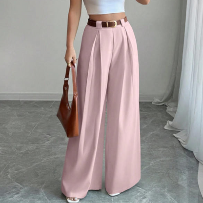 Women's Elegant High-Waisted Wide-Leg Suit Pants