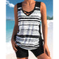🏖️ Costum de baie tankini din două piese, cu imprimeu, pentru femei