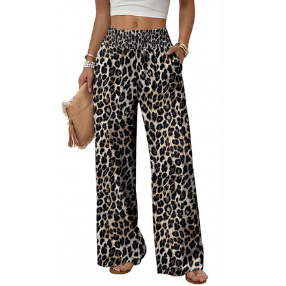 ✨ 👖 Pantaloni pentru femei cu talie înaltă, imprimeu leopard