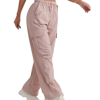 👖 Pantaloni cargo cu picior lat, cu uscare rapidă