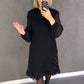 👗 Rochii pentru femei cu guler rotund, culoare uni, cu pietre prețioase