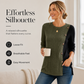 🧶 🤎✨ Bluză tricotată cu nervuri, cu blocuri de culoare pentru femei – Design patchwork, nasturi metalici și eleganță modernă de zi cu zi
