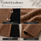 🧶 🤎✨ Bluză tricotată cu nervuri, cu blocuri de culoare pentru femei – Design patchwork, nasturi metalici și eleganță modernă de zi cu zi