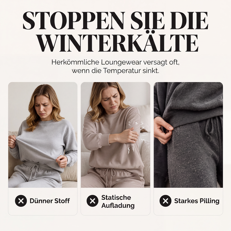 👚👖Thermo-Fleece-Pyjama-Set, warme Hauskleidung, 2-teilig, auch draußen tragbar