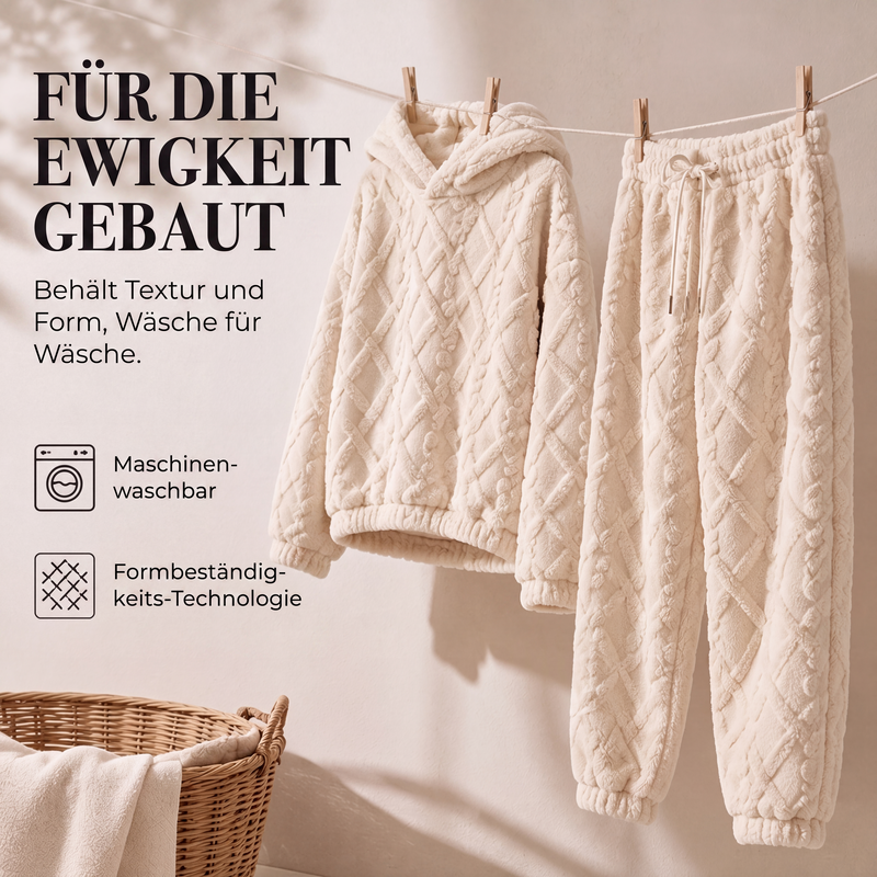 👚👖Thermo-Fleece-Pyjama-Set, warme Hauskleidung, 2-teilig, auch draußen tragbar