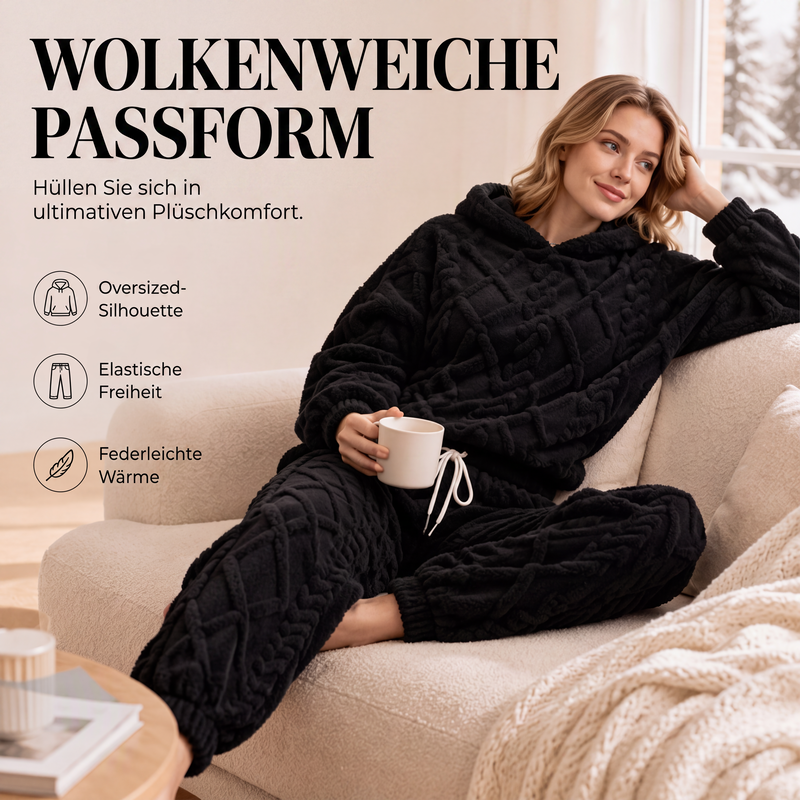 👚👖Thermo-Fleece-Pyjama-Set, warme Hauskleidung, 2-teilig, auch draußen tragbar