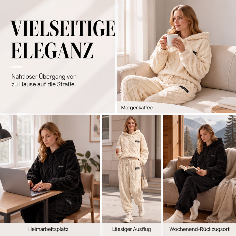 👚👖Thermo-Fleece-Pyjama-Set, warme Hauskleidung, 2-teilig, auch draußen tragbar