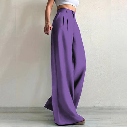 👖 Pantaloni de costum pentru femei, cu talie înaltă și picior larg