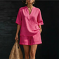 Women's Casual V-Neck Two-Piece Short Set