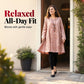 Women's Casual Long Sleeve Round Neck A-Line Dress