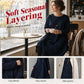Women's Casual Long Sleeve Round Neck A-Line Dress