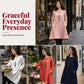Women's Casual Long Sleeve Round Neck A-Line Dress
