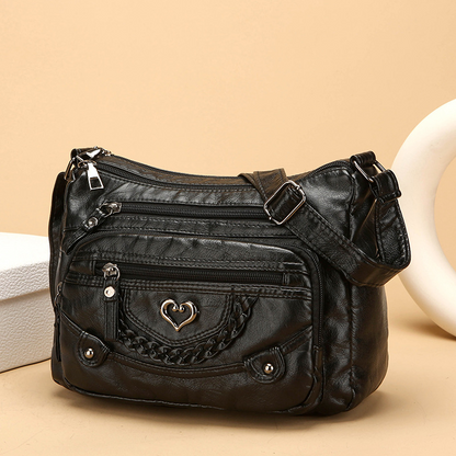 Women's Soft PU Leather Multi-Pocket Crossbody Bag