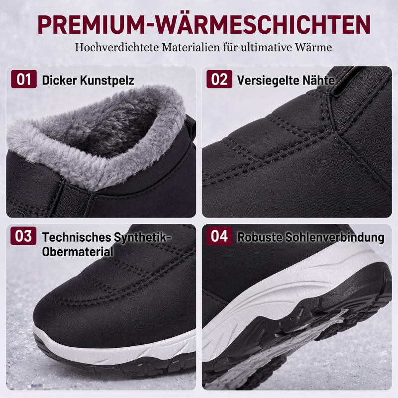 👢 Warme Füße ohne lästiges Schnüren – Winter-Slip-On Boots mit Plüschfutter