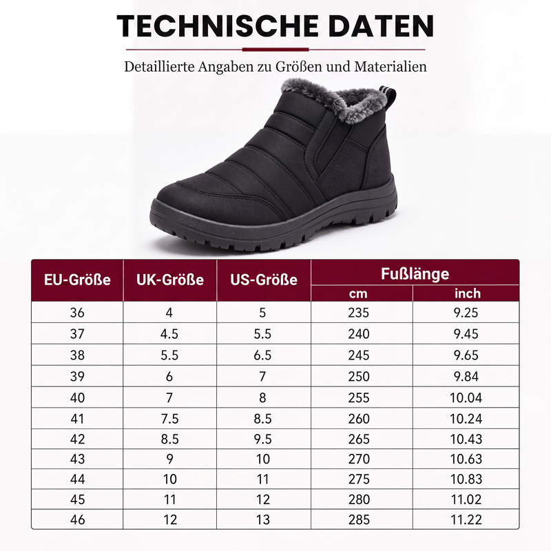 👢 Warme Füße ohne lästiges Schnüren – Winter-Slip-On Boots mit Plüschfutter