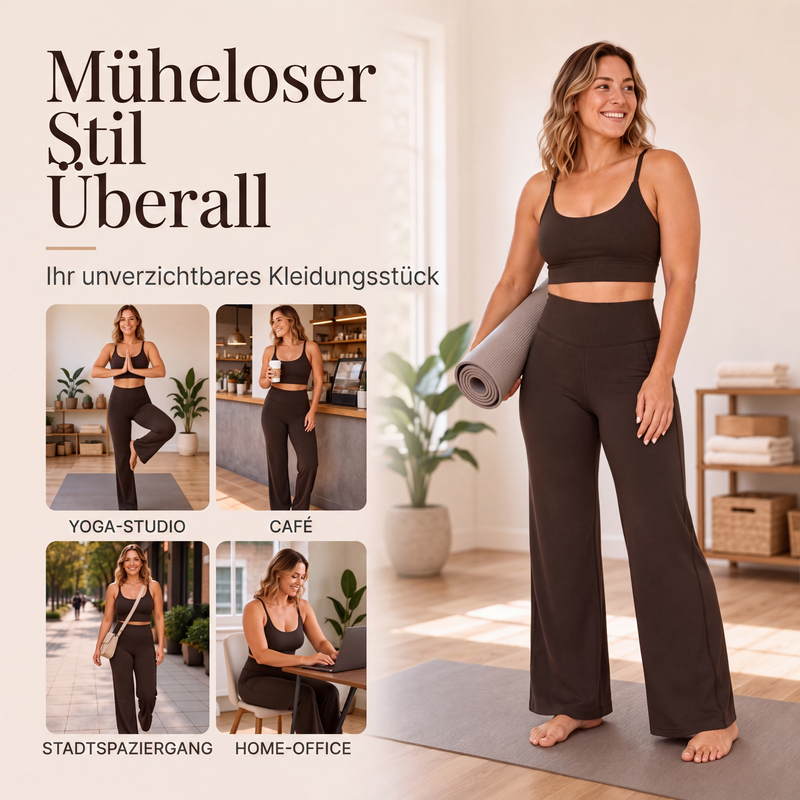 👖 Yogahose hoher Bund weites Bein
