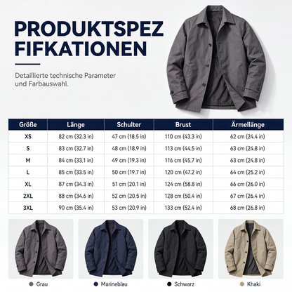 🍂Herbstneuheit🎉🔥Über 30.000 Mal verkauft!🧥Wasserdichter mittellanger Trenchcoat für Herren