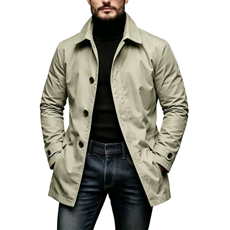 🍂Herbstneuheit🎉🔥Über 30.000 Mal verkauft!🧥Wasserdichter mittellanger Trenchcoat für Herren