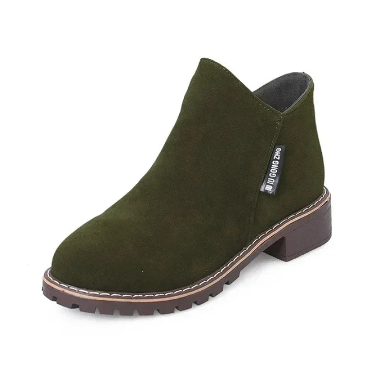 👢 🔥Damen-Stiefeletten mit niedrigem Absatz und seitlichem Reißverschluss