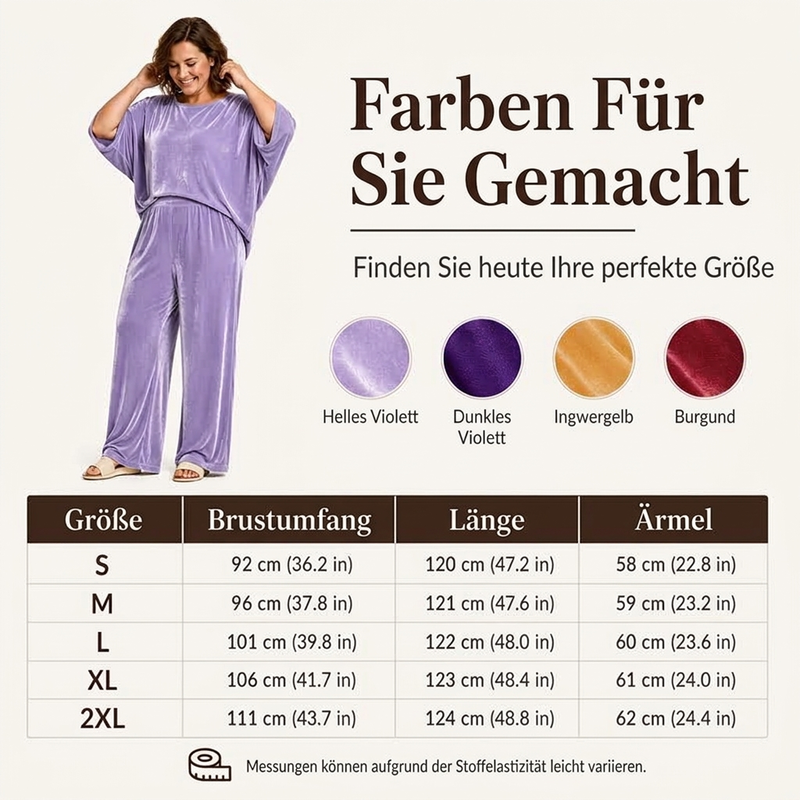 👖 ☁️ Samt-Set mit Kurzarm-Oberteil & weiter Hose
