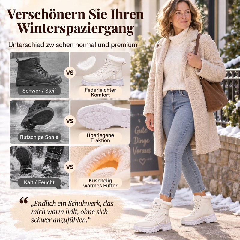 Warme Winter-Stiefeletten für Damen mit Plüschfutter