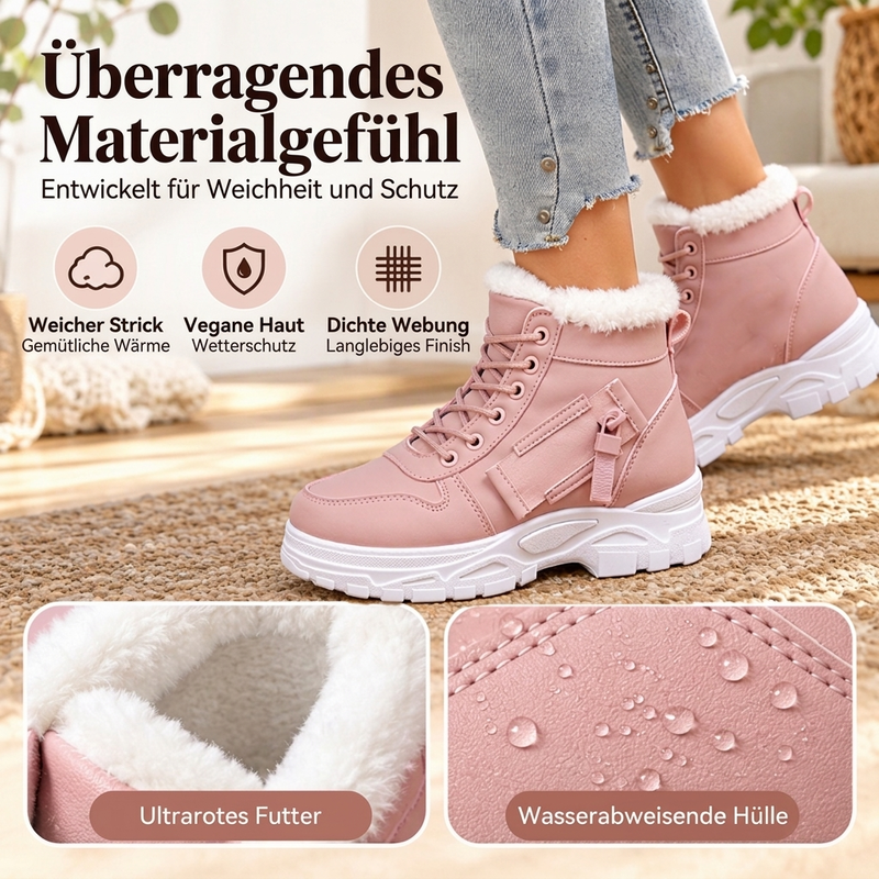 Warme Winter-Stiefeletten für Damen mit Plüschfutter