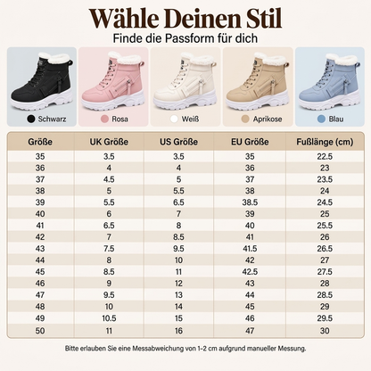 Warme Winter-Stiefeletten für Damen mit Plüschfutter
