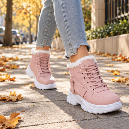 Warme Winter-Stiefeletten für Damen mit Plüschfutter