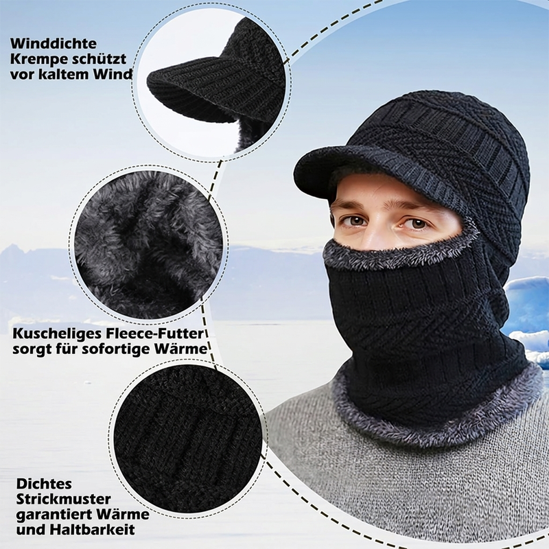 ❄️Winddichte Wärme, Schirm für die Augen – 3-in-1 Winter-Wärmekapuze ✨