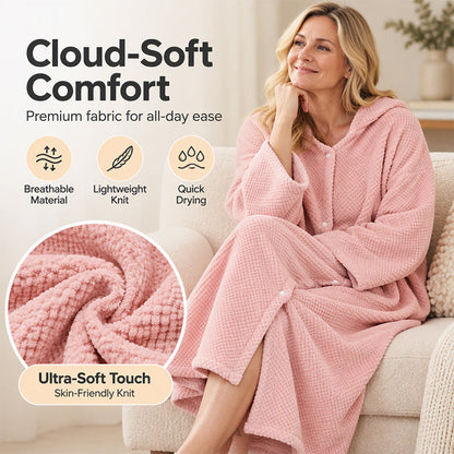 🧥 Damen Bademantel mit Kapuze als Handtuch tragbar