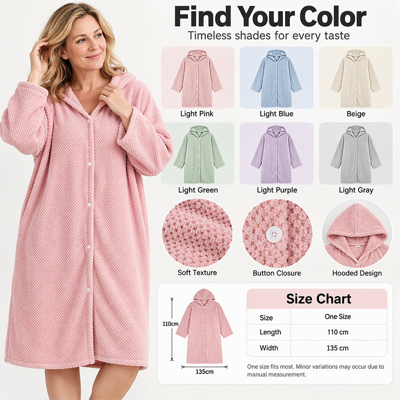 🧥 Damen Bademantel mit Kapuze als Handtuch tragbar