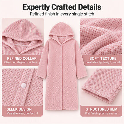 🧥 Damen Bademantel mit Kapuze als Handtuch tragbar