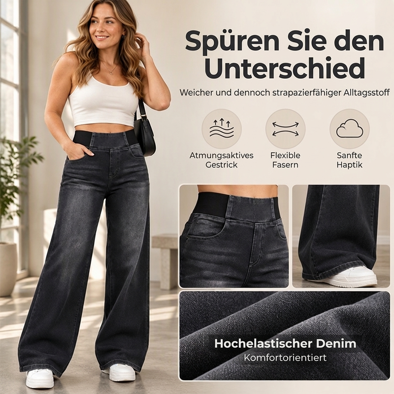 👖 🥳Stretch-Jeans mit weitem Bein🥳