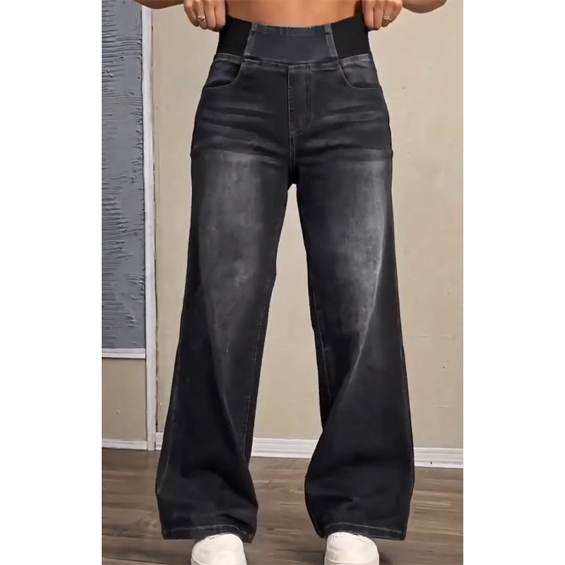 👖 🥳Stretch-Jeans mit weitem Bein🥳