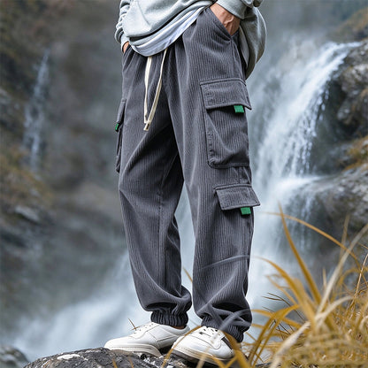 👖 Herren Freizeit Cordhose mit Cargotaschen