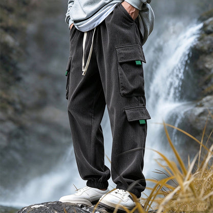 👖 Herren Freizeit Cordhose mit Cargotaschen
