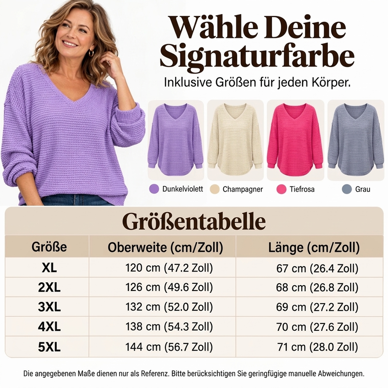 ✨ Damen lässiges V-Ausschnitt Waffelstrick Oberteil