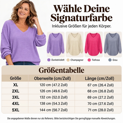 ✨ Damen lässiges V-Ausschnitt Waffelstrick Oberteil