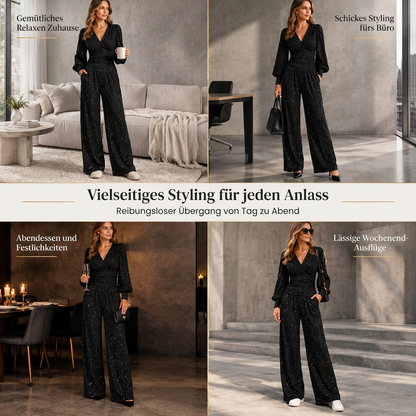 👖 Zweiteiliges Damen-Outfit mit V-Ausschnitt