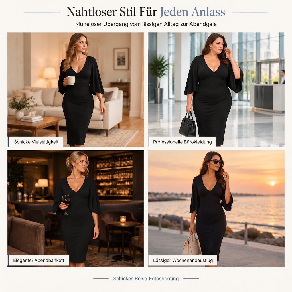 👗 Elegantes, sexy Bodycon-Kleid mit V