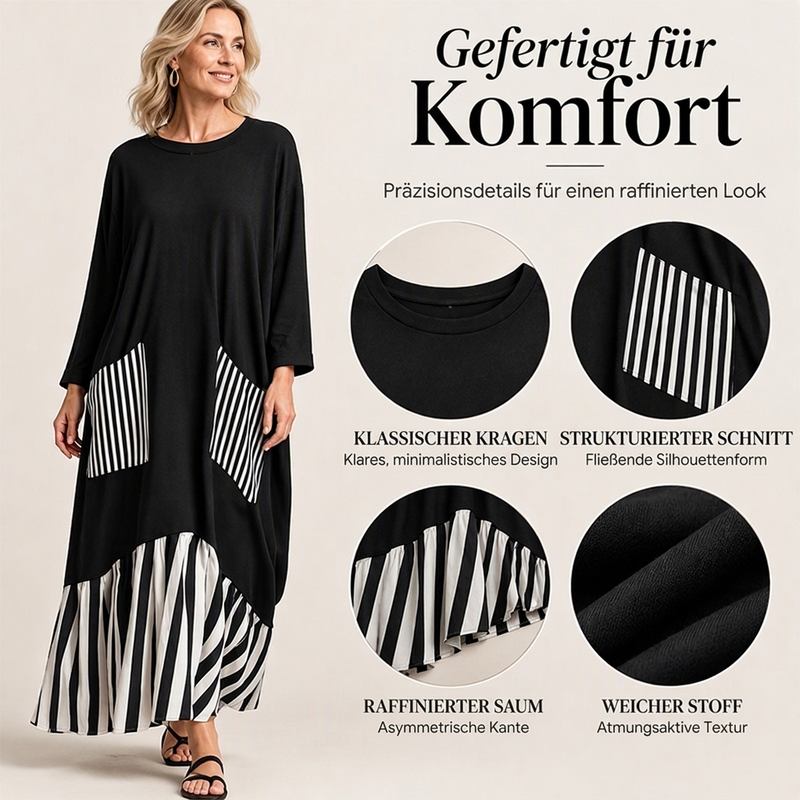 👗 Maxikleid mit Streifen-Patchwork