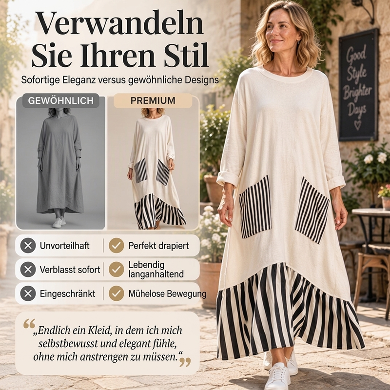 👗 Maxikleid mit Streifen-Patchwork